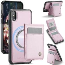 JEEHOOD - JEEHOOD J06 Mobilskal till iPhone XS Max L&auml;der MagSafe RFID Skydd Rosa