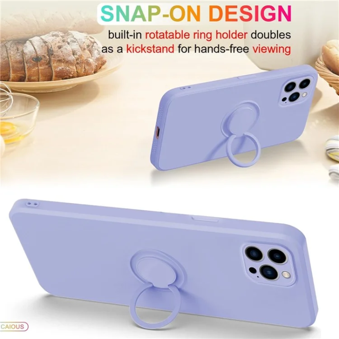 OEM - iPhone 16 Pro Max Mobilskal Silikon Ring - Violett