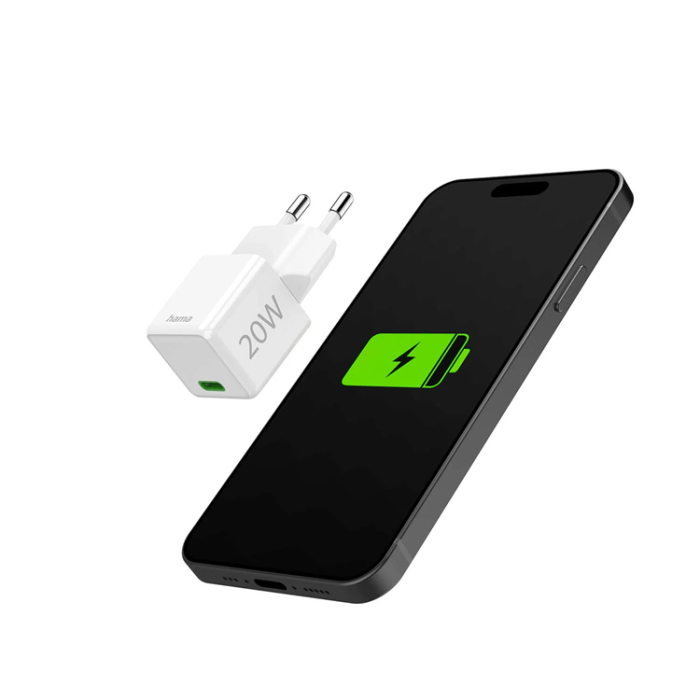 Hama - Hama Snabbladdare 20W USB-C - Vit