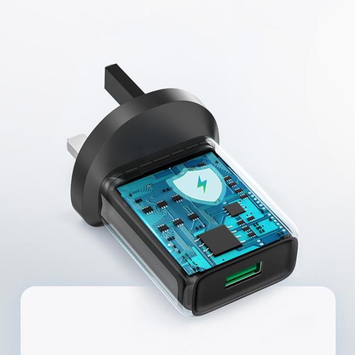 Ugreen - Ugreen Väggladdare Adaptrar USB-A UK 18W - Svart