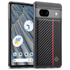 LC.imeeke - LC.IMEEKE Google Pixel 7a Fodral - Kolfiber KonstL&auml;der - Svart