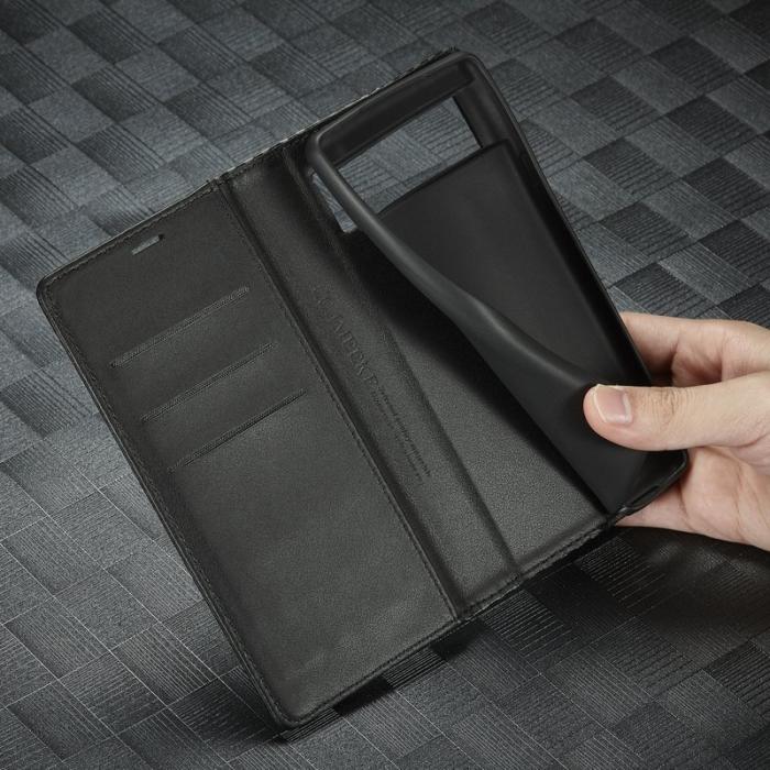 LC.imeeke - LC.IMEEKE Google Pixel 7a Plånboksfodral Konstläder - Carbon Fiber - Svart