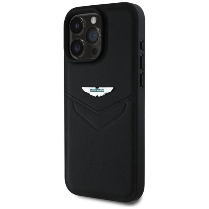 Aston Martin - Aston Martin iPhone 16 Pro Mobilskal Läder Victory Design - Svart
