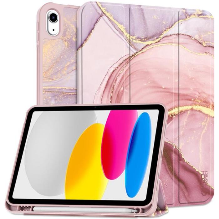 Tech-Protect - Tech-Protect iPad 10.9 (2022) Fodral med plats för pennna - Marble
