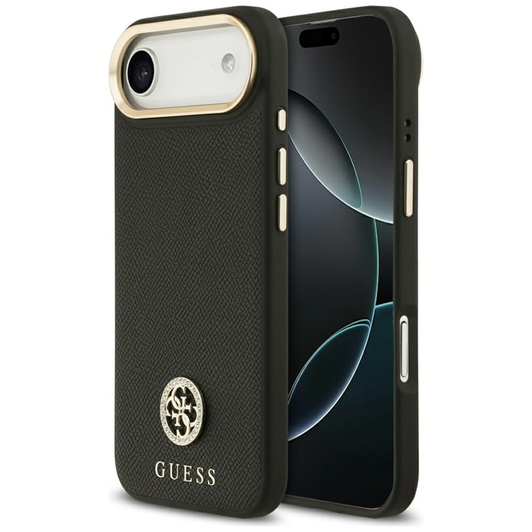 Guess Mobilskal till iPhone 17 Air Magsafe Grained Strass Logo - Svart