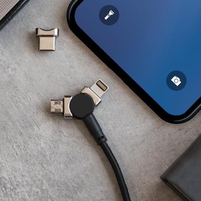Corsair - Forever Core 3in1 USB/MicroUSB/Lightning/Typ-C Kabel Magnetic 1m