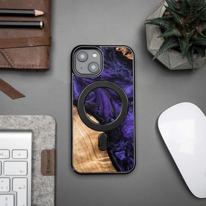 Bewood - Bewood iPhone 15 Plus Mobilskal MagSafe Unique Violet - Svart