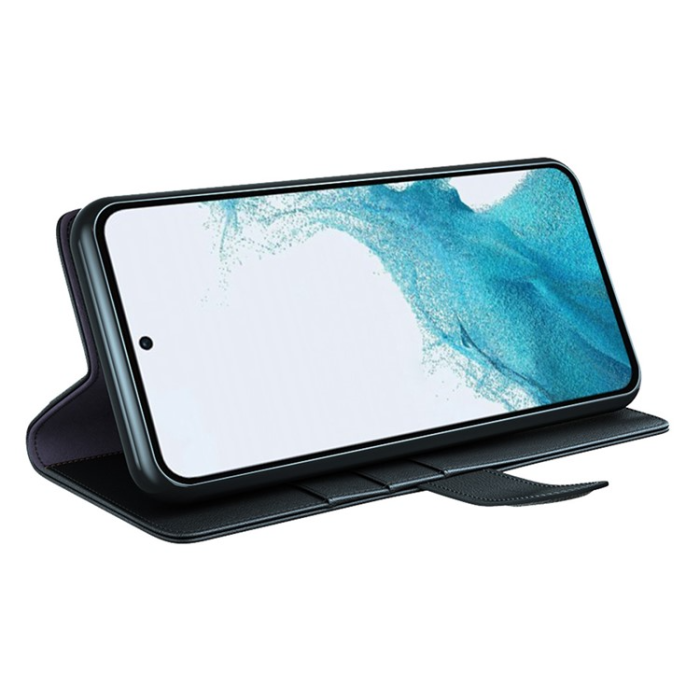 A-One Brand - Galaxy A34 5G Plånboksfodral Äkta Läder Folio Flip - Svart