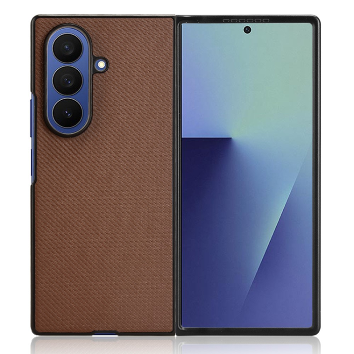 A-One Brand - Galaxy Z Fold7 Mobilskal Shockproof Carbon Fiber - Brun