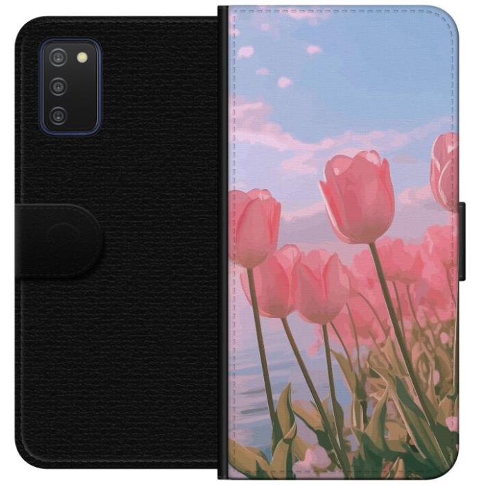 iSecrets - Plånboksfodral till Samsung Galaxy A03s med Rosa Tulpaner