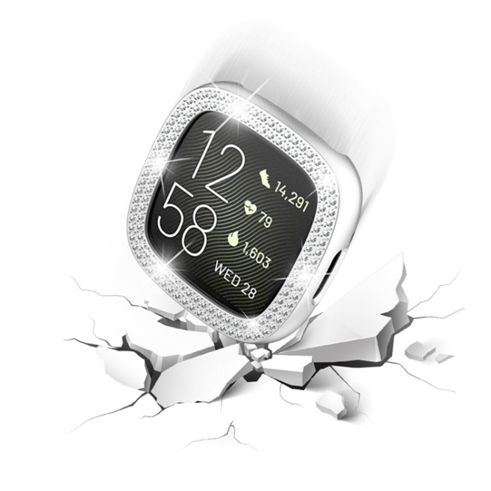 OEM - Fitbit Versa 4/Sense 2 Skal Rhinestone - Silver