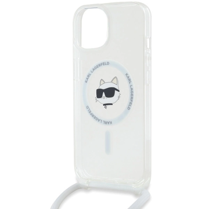 KARL LAGERFELD - Karl Lagerfeld iPhone 15/14/13 Mobilskal Magsafe IML Choupette Head&Cord