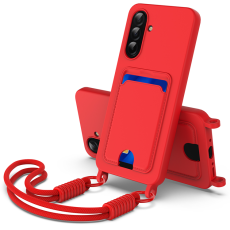 A-One Brand - Galaxy A17 5G Mobilskal Korthållare Silikon - Röd