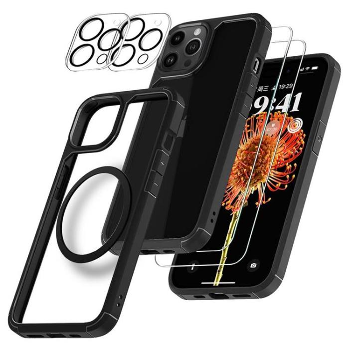 Boom of Sweden - [6in1] Boom iPhone 13 Pro Skal - Kameralinsskydd - Härdat Glas - MagSafe Ring