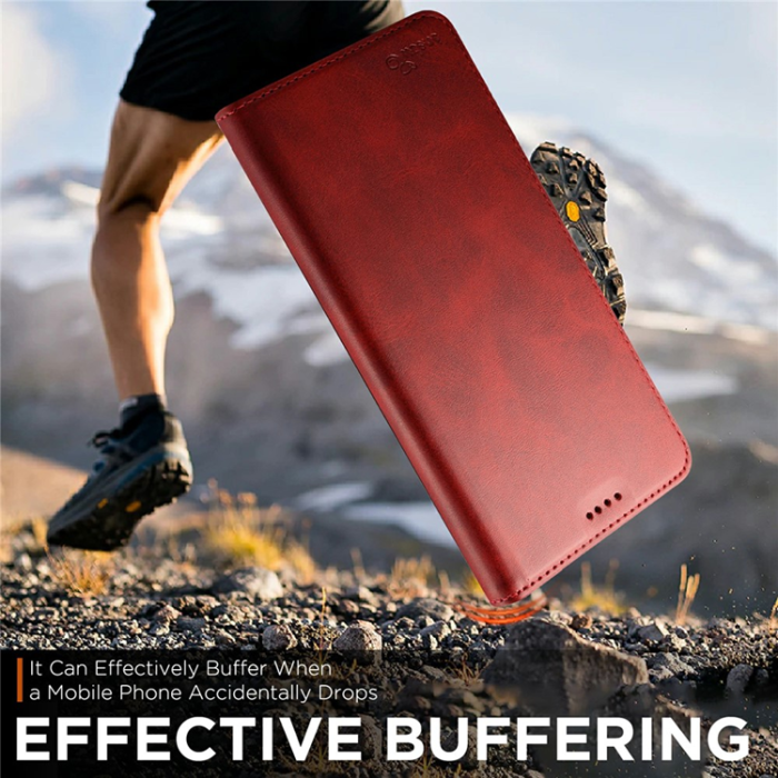 A-One Brand - SUTENI iPhone 17 Pro Max Plånboksfodral PU Läder - Röd