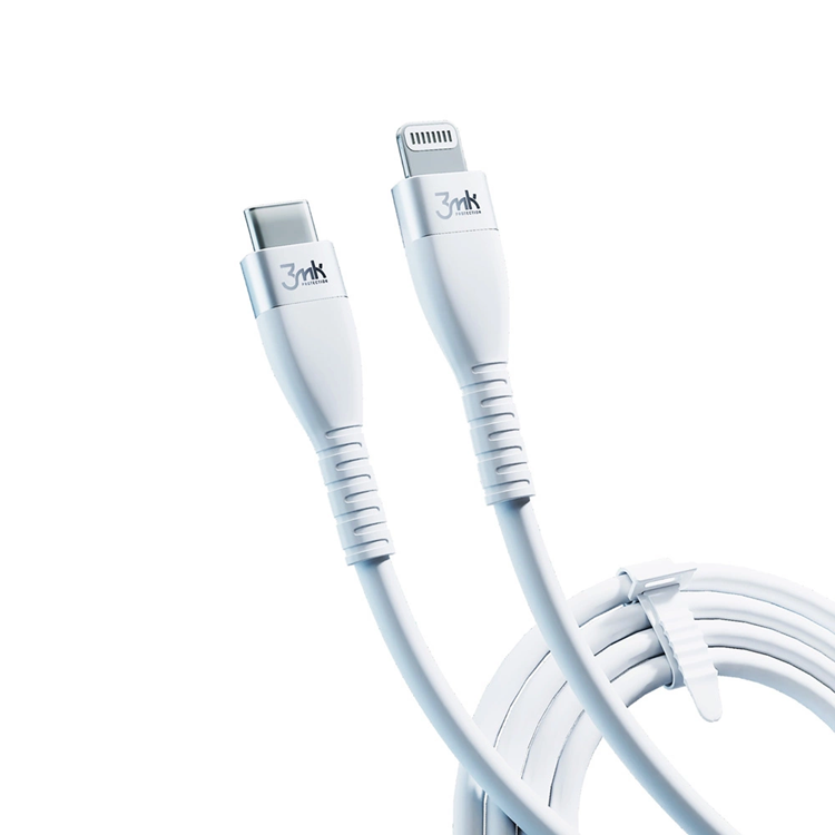 3mK USB-C till Lightning kabel 20W 1m HyperSilikon - Vit | 3541 | AlltMobil