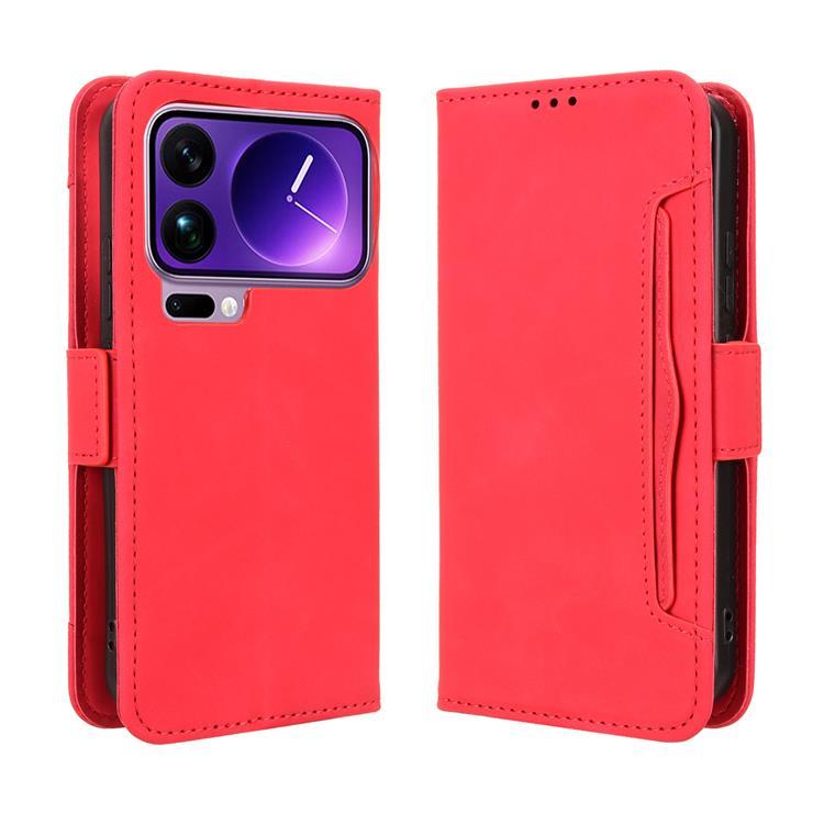 Xiaomi 17 Pro Max Konstläder Plånboksfodral (Röd) | 2353 | AlltMobil