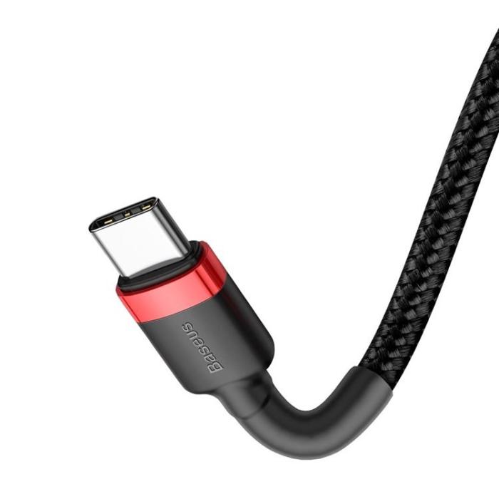 BASEUS - Baseus PD USB-C till USB-C kabel 60W 2m - Svart/Röd
