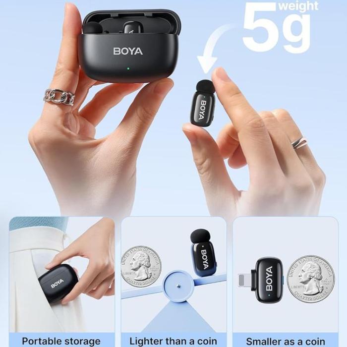 BOYA - BOYA Trådlös Mini Lavaliermikrofon AI-Brusreducering för iPhone Mini-04