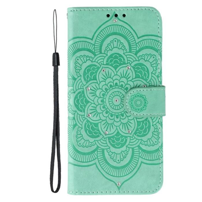 OEM - Samsung Galaxy S26 Plus Skal PU Läder Mandala Tryck - Grön