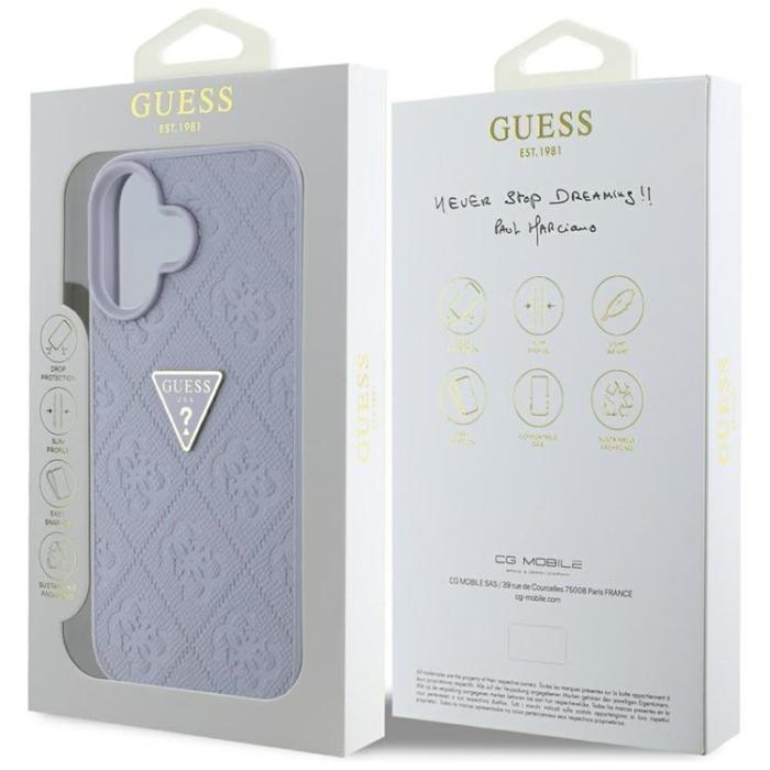 Guess - Guess iPhone 16 Mobilskal Hot Stamp 4G Triangle Logo - Lila