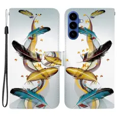 OEM - Samsung Galaxy S26/S26 Pro Pl&aring;nboksfodral M&ouml;nstertryck Konstl&auml;der - Guldfj&auml;ril