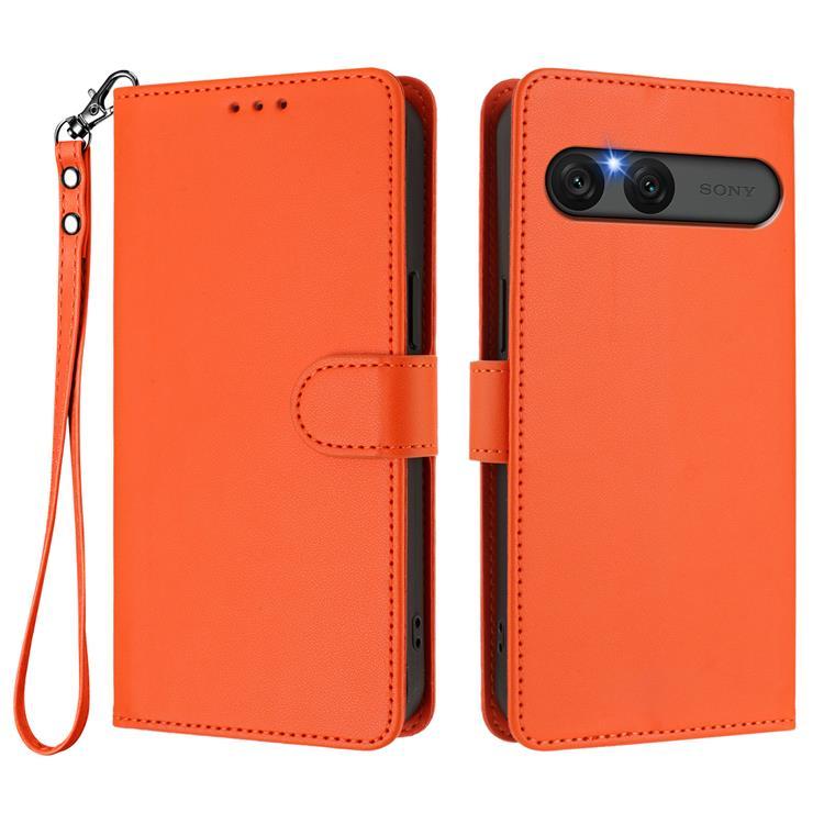 Sony Xperia 10 VII Plånboksfodral Med Handledsrem - Orange | 2353 | AlltMobil
