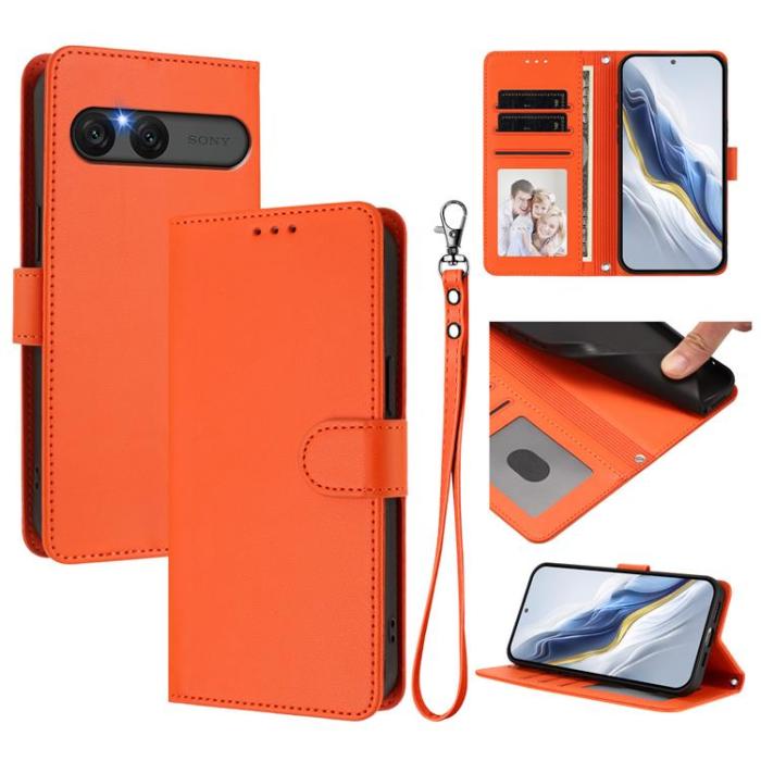 A-One Brand - Sony Xperia 10 VII Plånboksfodral Med Handledsrem - Orange