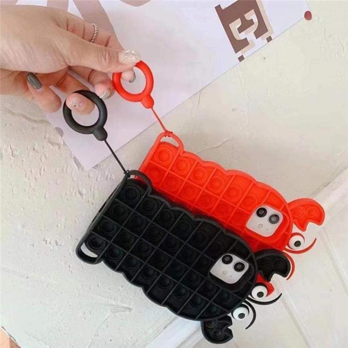 Fidget Toys - Crab Pop it Fidget Skal till iPhone 11 - Svart