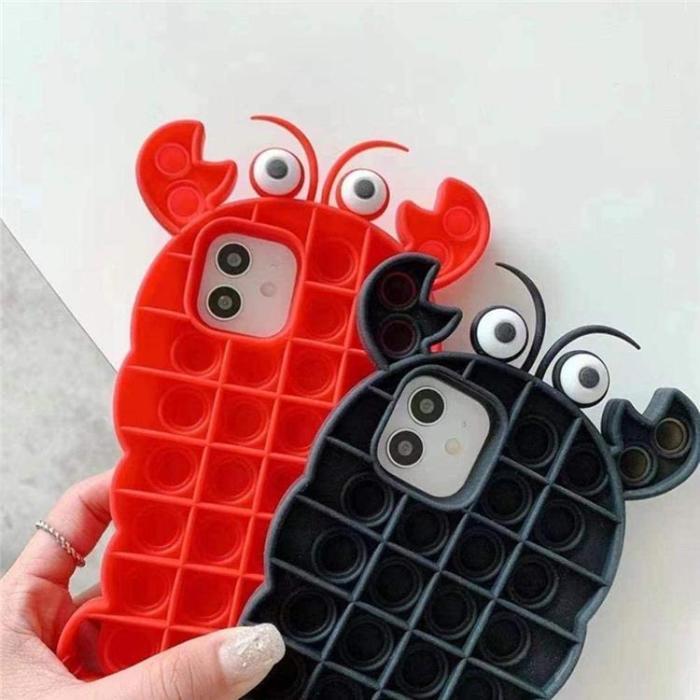 Fidget Toys - Crab Pop it Fidget Skal till iPhone 11 - Svart
