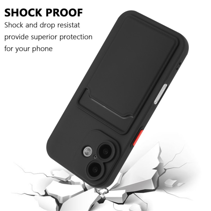 A-One Brand - iPhone 16 Plus Mobilskal Korthållare TPU - Svart