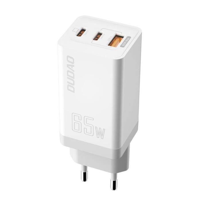 UTGATT1 - Dudao GaN Fast Väggladdare 65W USB Till 2x Typ-C - Vit