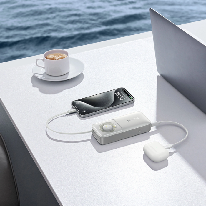 BASEUS - Baseus Powerbank 10000mAh 30W USB-C Kabel Free2Pull - Grå