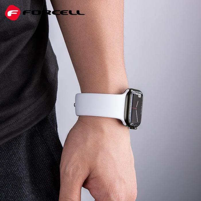 Forcell - Forcell Apple Watch (38/40/41mm) Armband F-Design - Vit