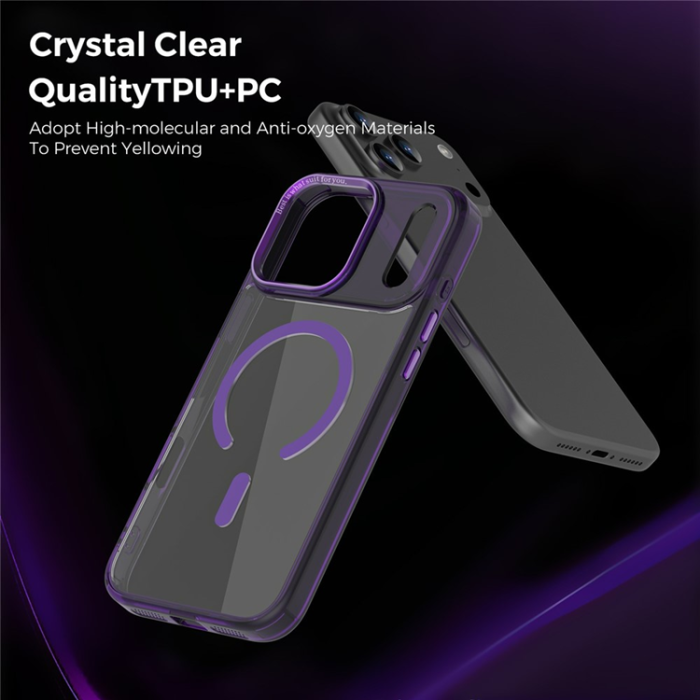 A-One Brand - iPhone 17 Pro Max Mobilskal MagSafe Transparent TPU+PC - Lila