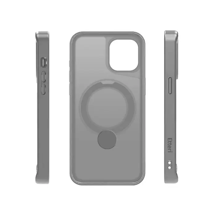 Etteri - Etteri iPhone 12/12 Pro Mobilskal MagSafe Matt Ring - Grå