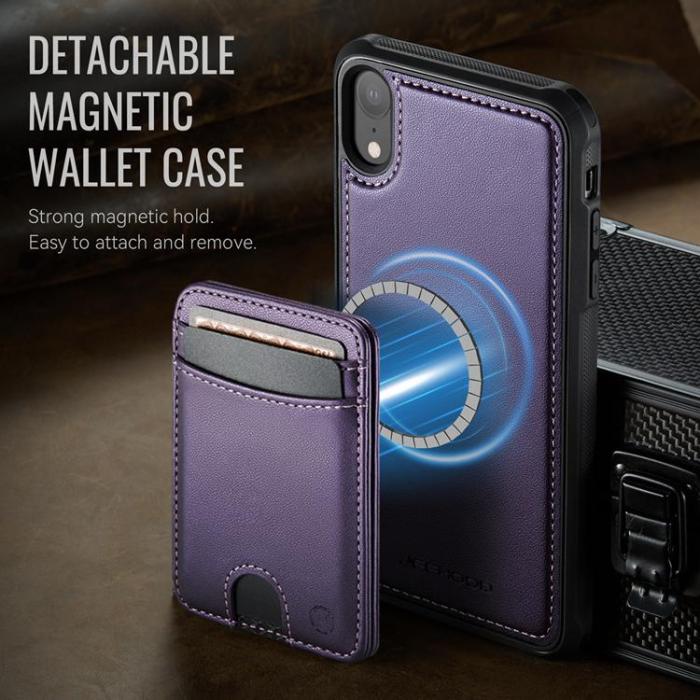 OEM - JEEHOOD Mobilskal till iPhone XR Konstläder MagSafe Fäste - Lila