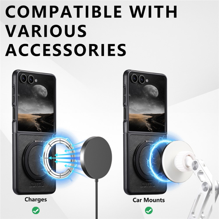 SUTENI - SUTENI Galaxy Z Flip 7 Mobilskal MagSafe G3 Waxy - Svart