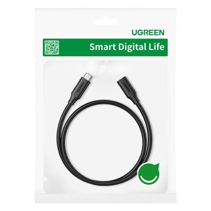 Ugreen - Ugreen Förlängning Kabel USB-C Hane Till USB-C Hona 100W 1m - Svart