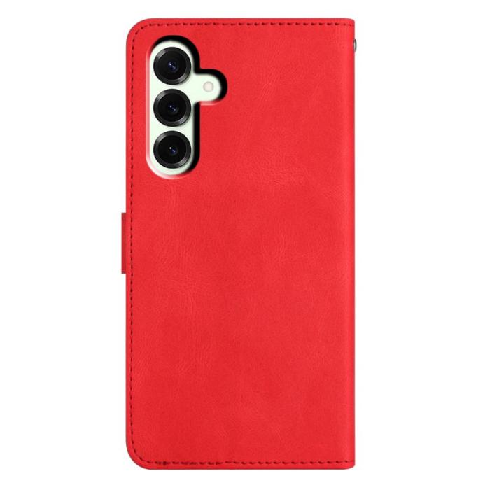 OEM - Crazy Horse Samsung Galaxy A37 Plånboksfodral Konstläder Ställ - Röd