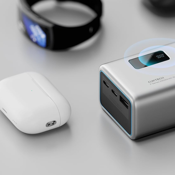 Cuktech - Cuktech Powerbank 20000 mAh 150W 2xUSB-C USB-A - Grå