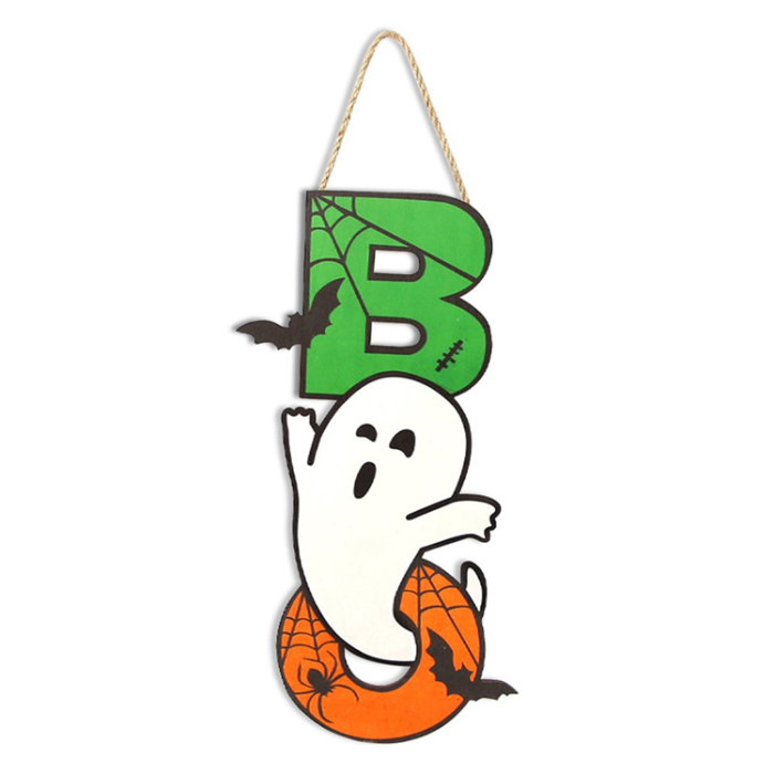 OEM - Halloween Hängande Pumpa Fladdermus Spöke Trä - BOO Ghost Bat