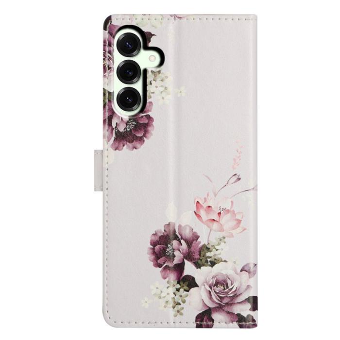 OEM - Samsung Galaxy A37 Plånboksfodral Konstläder Mönstertryck - Cross Rosa