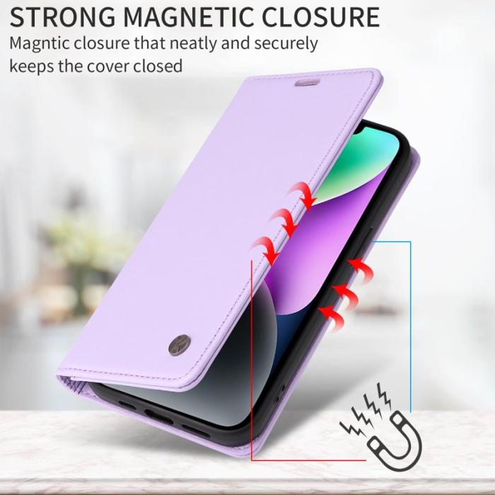 YIKATU - YIKATU Samsung Galaxy A37 Plånboksfodral Konstläder - Lila