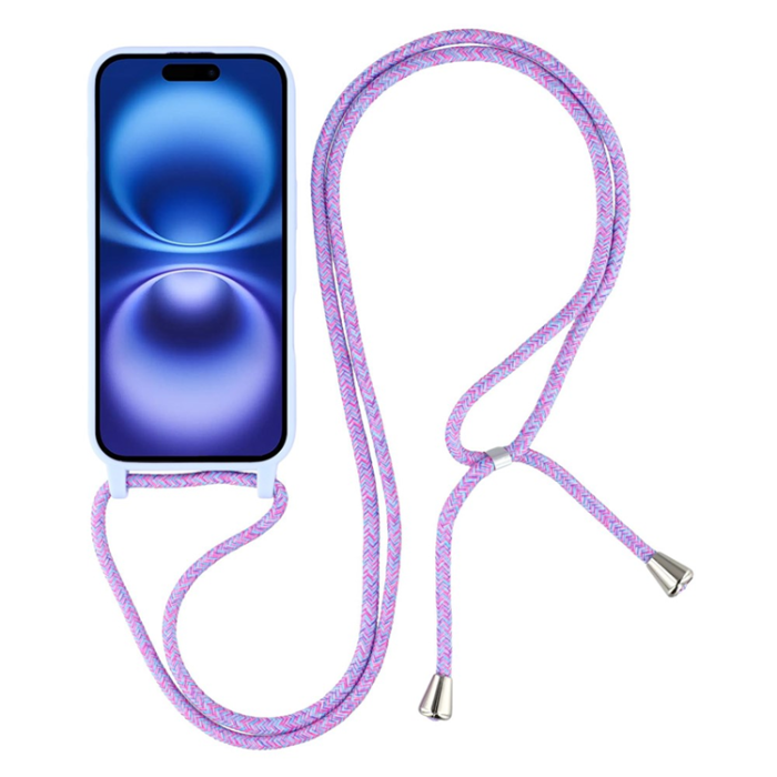 A-One Brand - iPhone 17 Mobilskal TPU Shockproof med Lanyard - Ljuslila