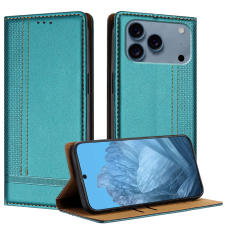 A-One Brand - iPhone 17 Pro Plånboksfodral L Shaped Grid Pattern - Grön