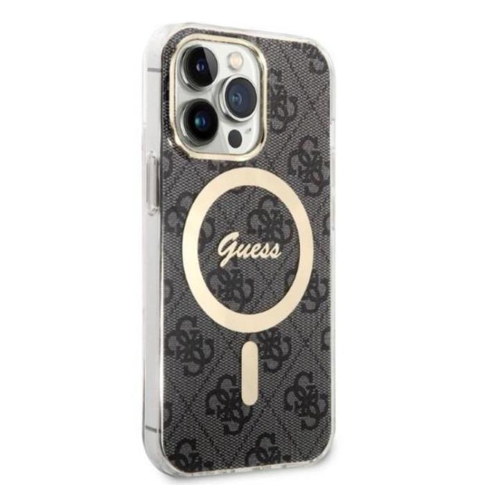 Guess - Guess iPhone 13 Pro Max Magsafe Skal Print + Trådlös Laddare - Svart