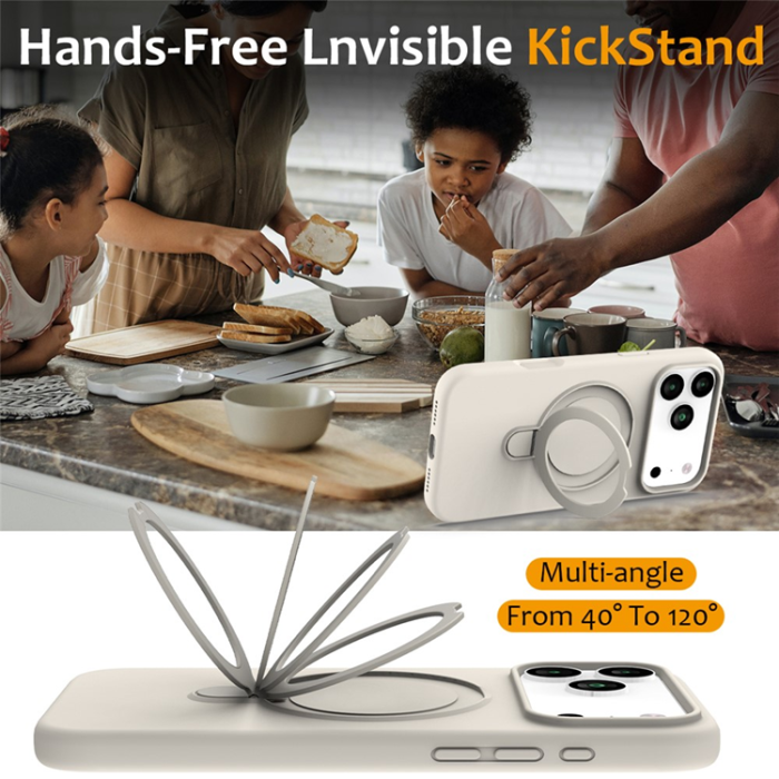 A-One Brand - iPhone 17 Pro Mobiskal MagSafe Kickstand PC + Silikon - Antikvit