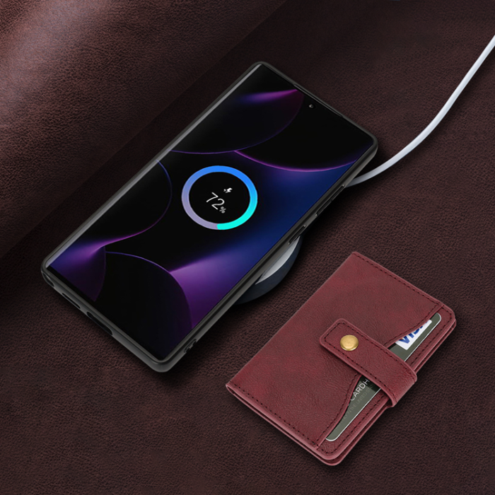 A-One Brand - Galaxy S24 Ultra Mobilskal MagSafe Detachable Korthållare Kickstand