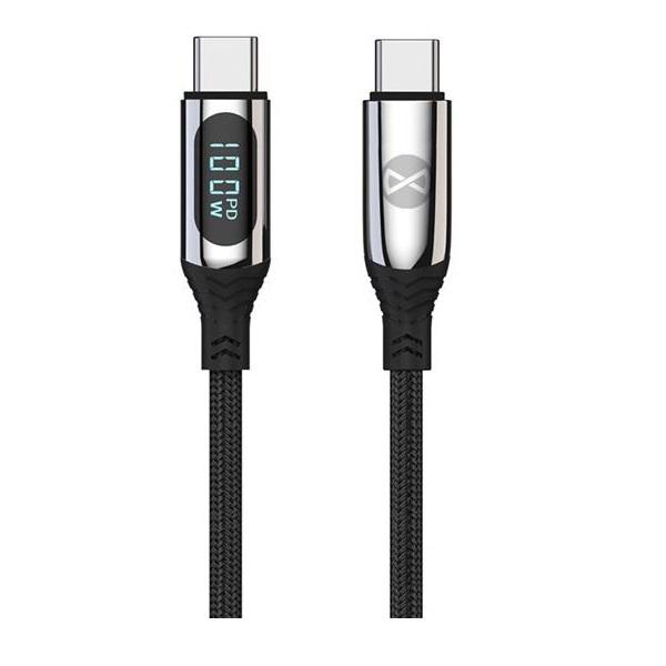 Forever USB-C Till USB-C 100W 1m Kabel LCD - Svart | 3541 | AlltMobil